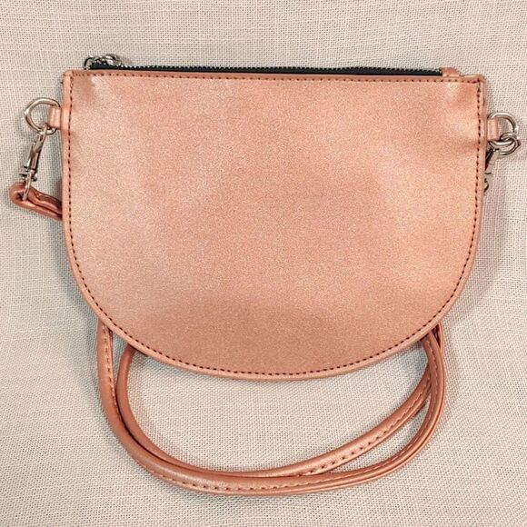Zac Posen Small Convertible Crossbody Shoulder Bag Clutch Purse Copper Rose Gold - Picture 3 of 9